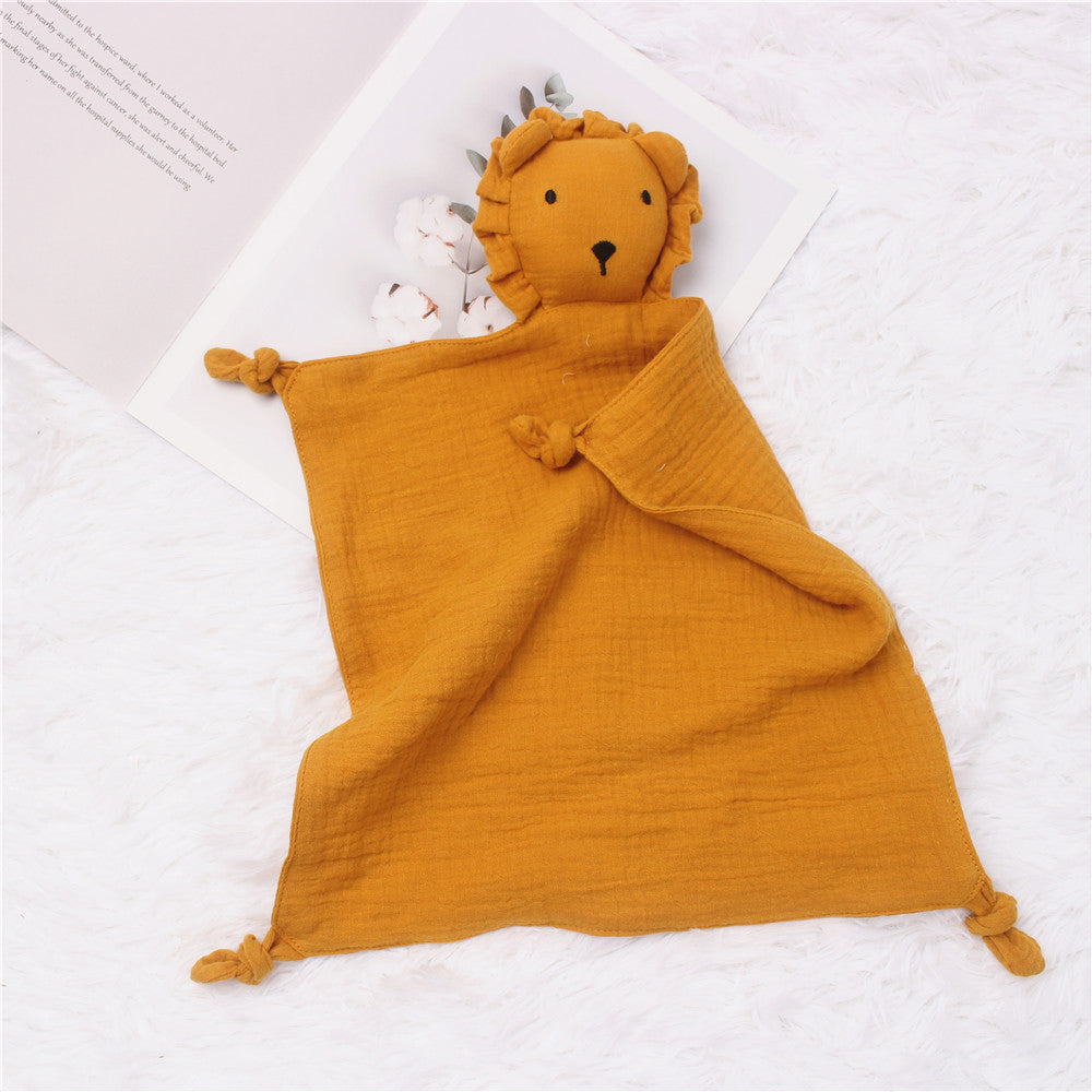 Wind Baby Cotton Gauze Comfort Towel Muslin Baby Sleeping Doll Lion Saliva Towel