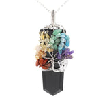 Crystal Column Tree Of Life Winding Pendant Necklace - Minihomy