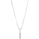 S925 Sterling Silver Micro Diamond Vertical Bar Temperament Clavicle Necklace Women