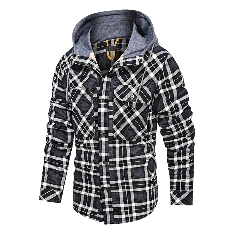 Men Warm Jacket Fleece Thick Men Slim Fit Hooded Jackets - Minihomy