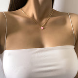 Simple Women's Hip-hop Heart-shaped Dripping Oil Necklace