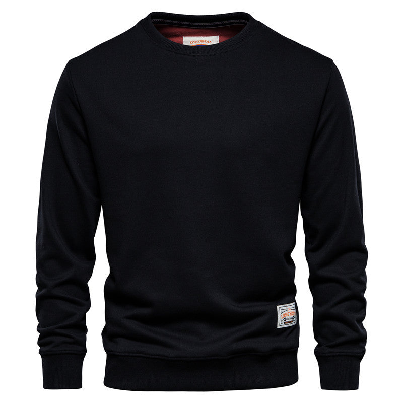 Men's Loose Round Neck Men's Sweater Solid Color Casual - Minihomy