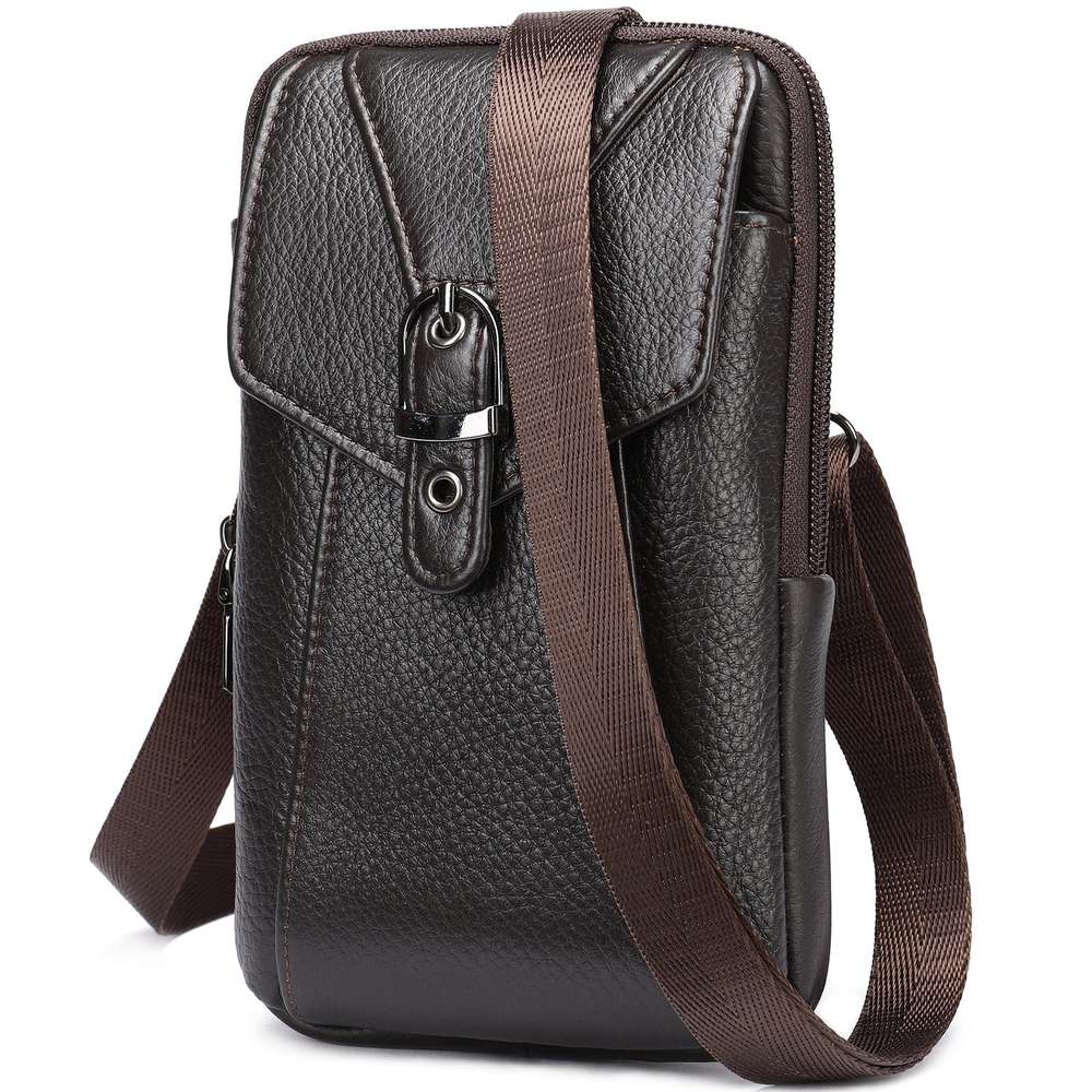 Men's Leather Casual One-shoulder Messenger Bag - Minihomy