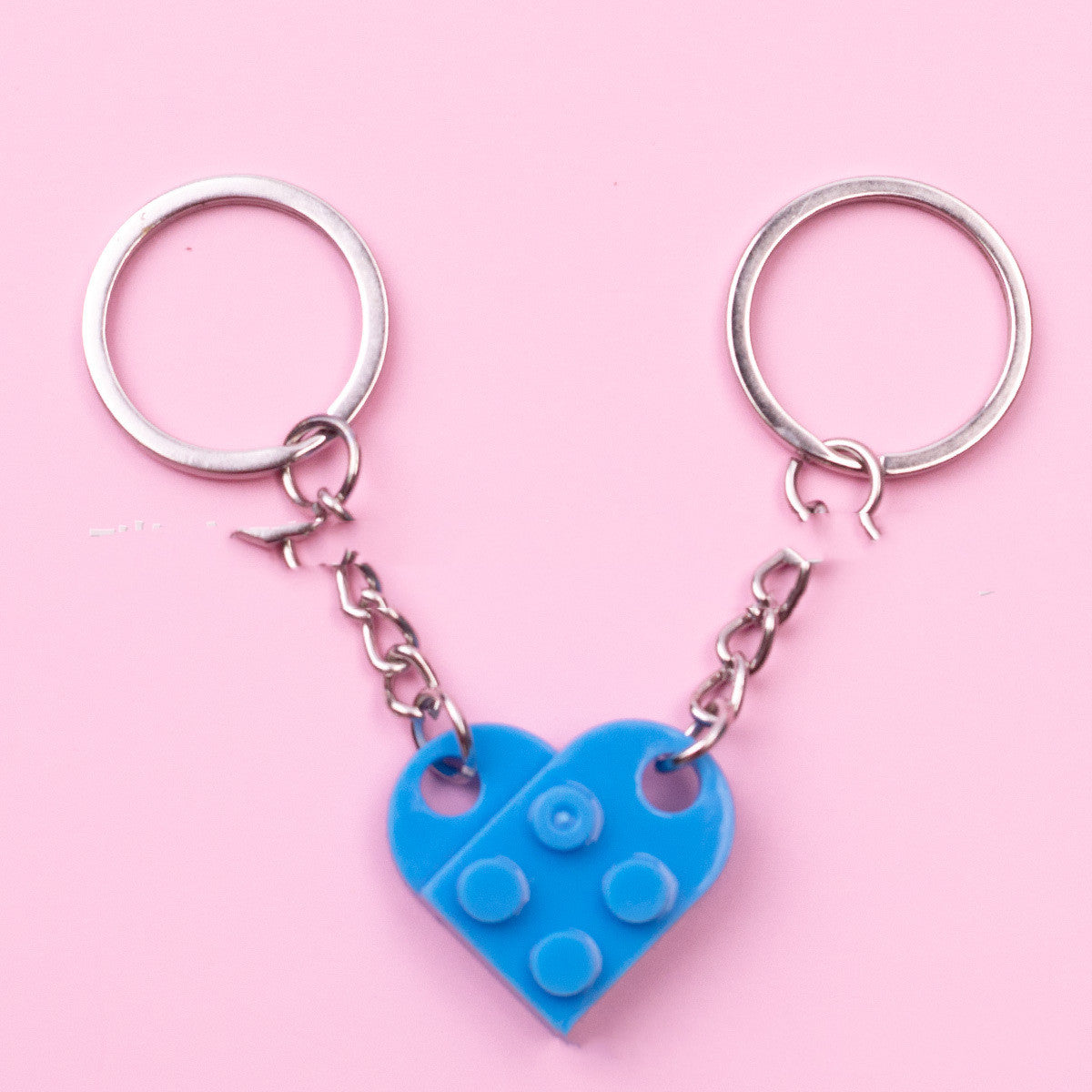 Heart Key Chain Valentines Day Gift Blocks Can Split Key Link Couples