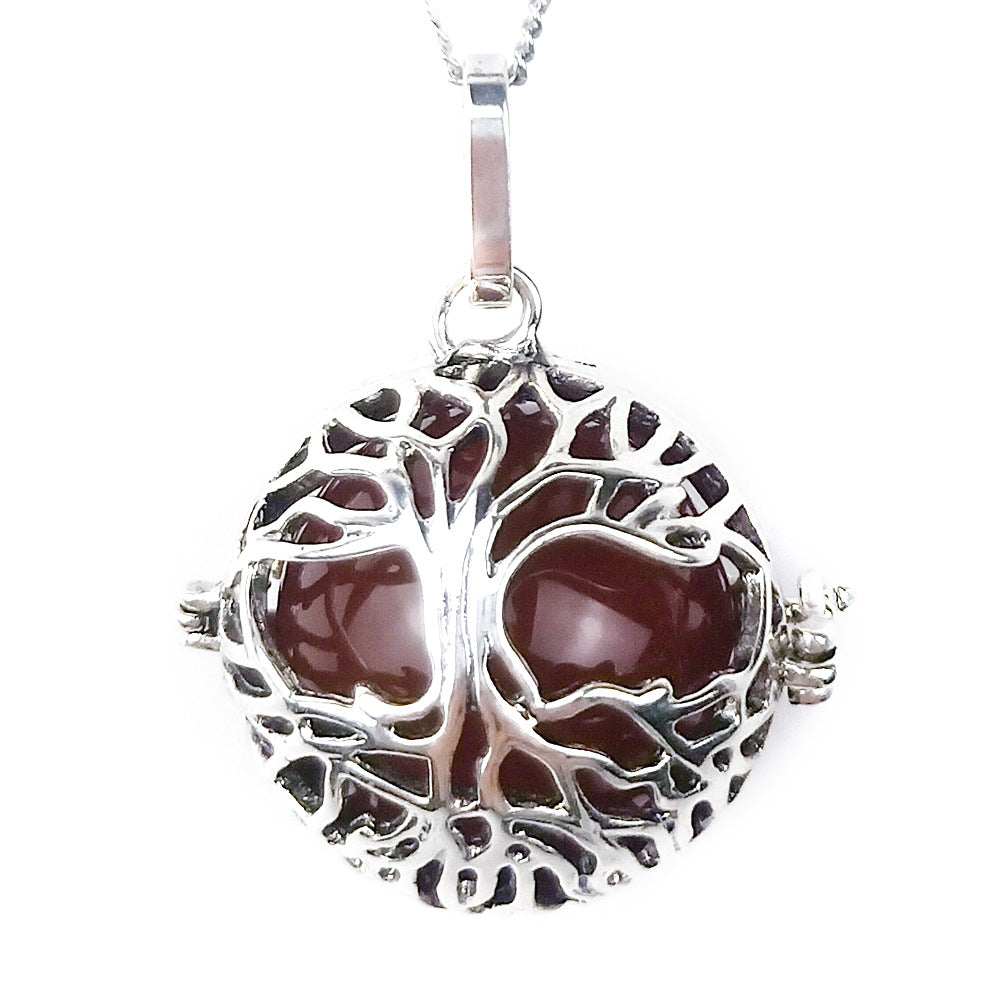 Natural Crystal Agate Seven Chakra Hollow Pendant