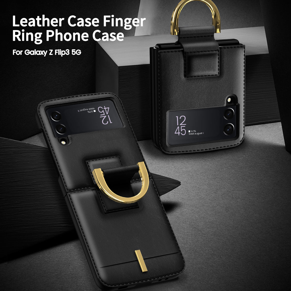 Folding Screen All-Inclusive Anti-Drop Ring Buckle Shoulder Strap Leather Case