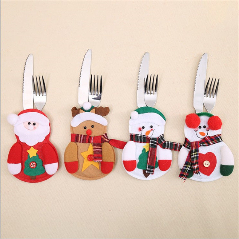 Christmas Decoration Layout Pocket Fork Knife Cutlery Holder - Minihomy