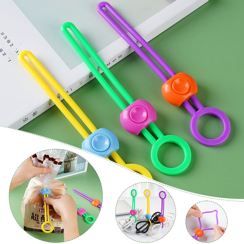 Silicone Food Bag Sealing Strap - Adjustable Clips for Freshness