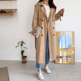 Women's Mid-length Korean Style Loose Spring And Autumn British Windbreaker