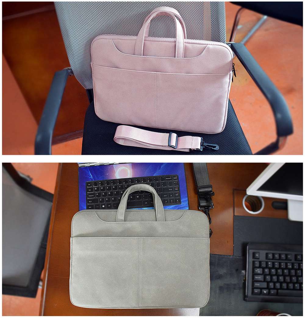 Laptop Bag Portable Shoulder Frosted PU - Minihomy