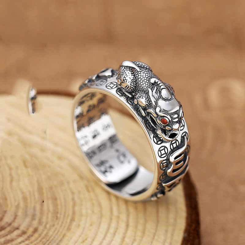 Little Pixiu Heart Sutra Ring Men And Women Lucky - Minihomy