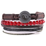 Simple Cowhide Bracelet Color Retro Ethnic Style Beaded Weaving