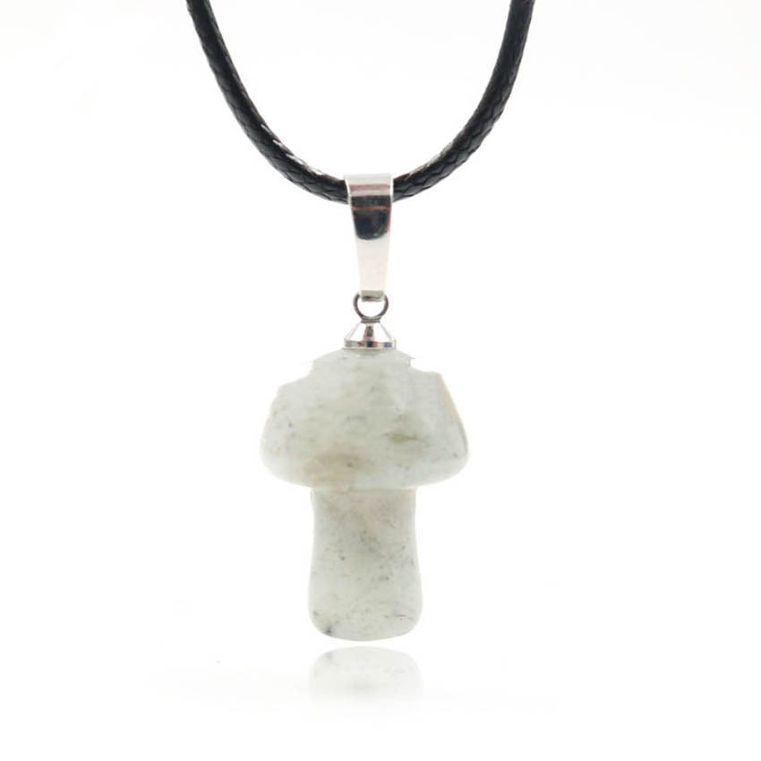 Natural Crystal Mini Small Mushroom Pendant Necklace - Minihomy