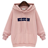 Loose Word Student Hooded Plus Fleece Sweater