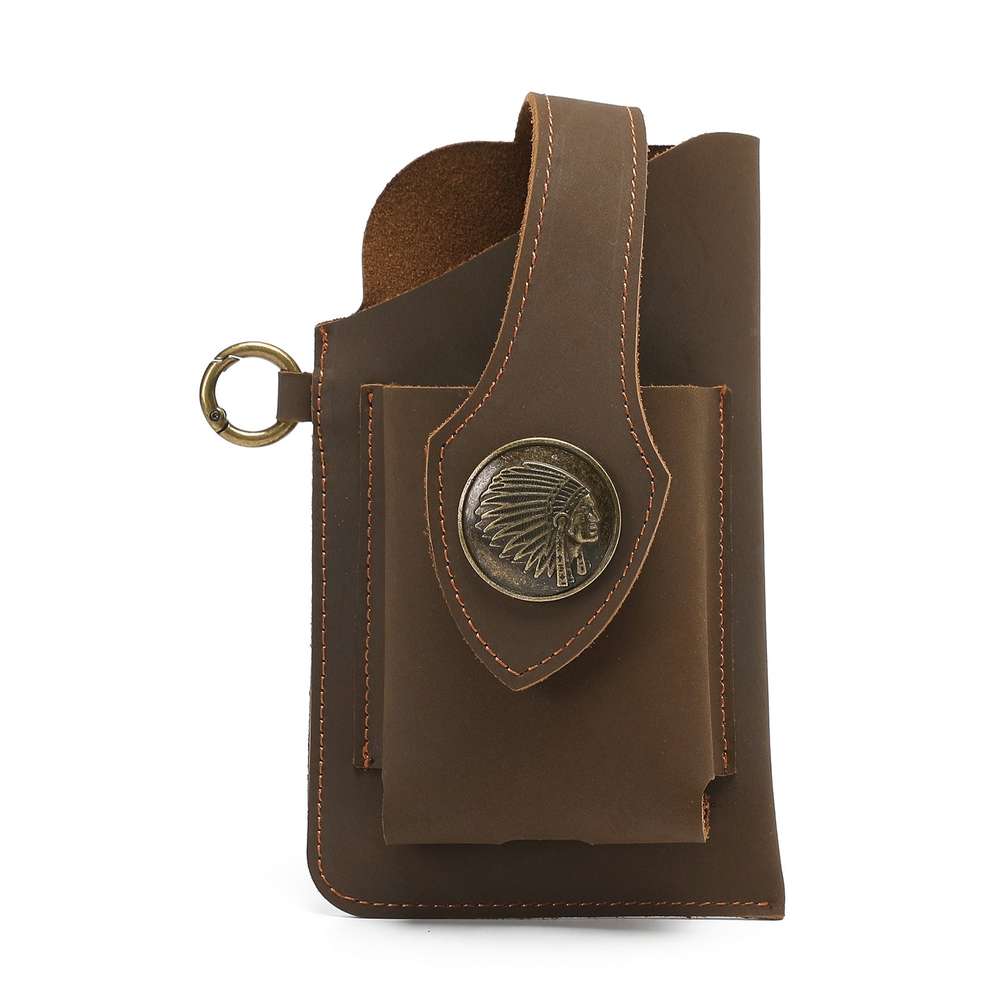 Leather Phone Belt Bag With Leather Belt - Minihomy