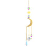 Crystal Sun Catcher Moon Star Wind Chime Pendant - Minihomy