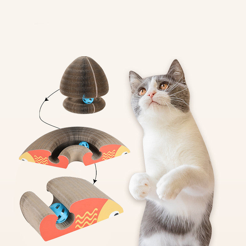 Magic Organ Foldable Cat Scratch Board Toy With Bell