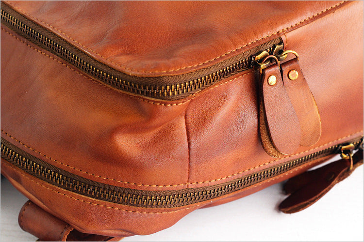 Vintage Rubbed Color Handmade Top Layer Leather Travel Bag