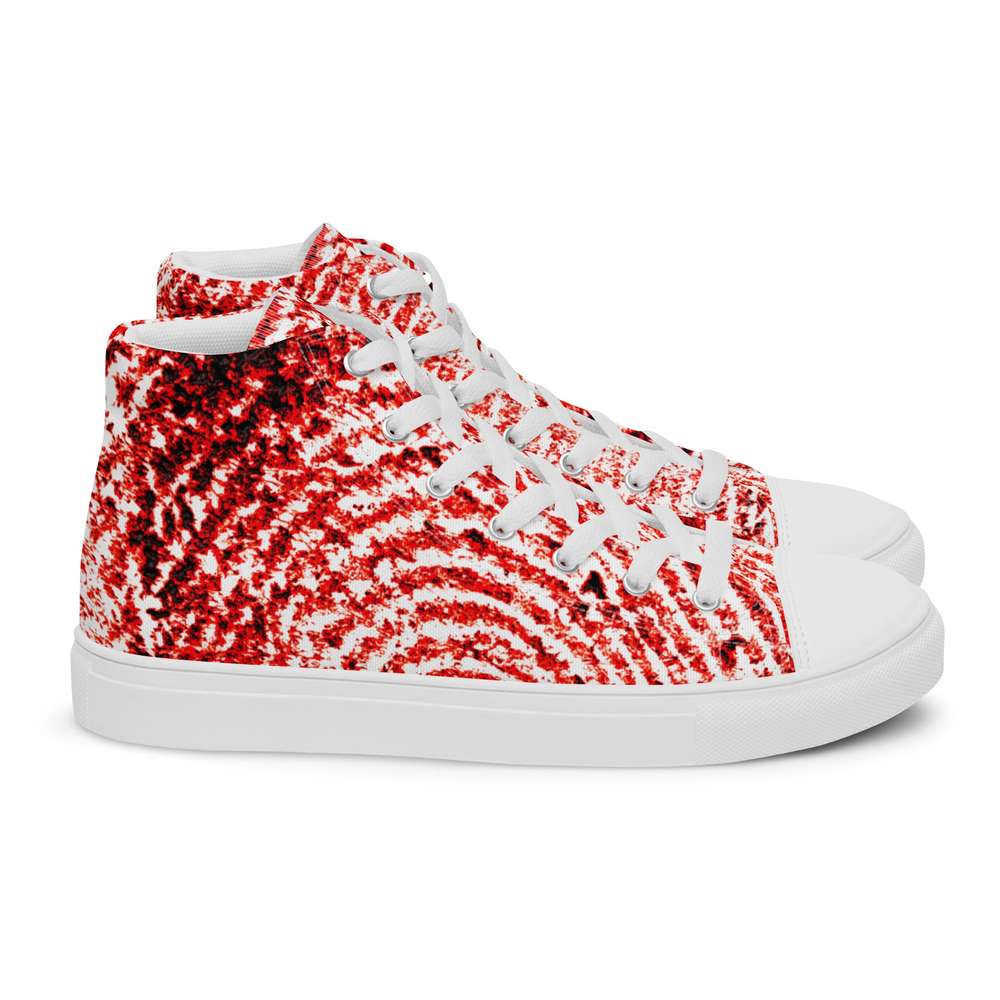 Blood Drop Pattern Mens High Top Canvas Shoes - Minihomy