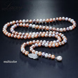 925 Silver Genuine Freshwater Pearl Long Necklace - Minihomy