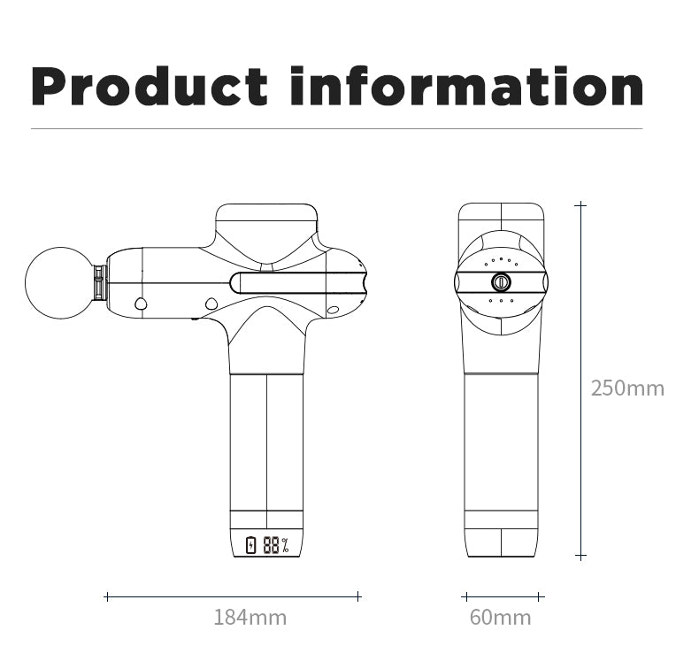 BOOSTER U1 Massage Gun Back and Neck Massager Deep Tissue Percussion Muscle Massage Machine for Fitness Exercise