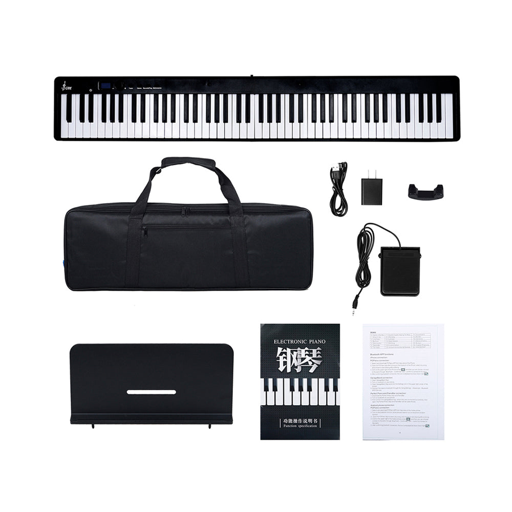 88 Keys Portable Folding Electronic Piano with Dual Speaker and Bluetooth for Beginner Professional Electronic Music Piano - Minihomy