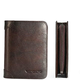 Genuine Leather Men Wallet Small Mini Card Holder Male Wallet Pocket Retro purse High Quality