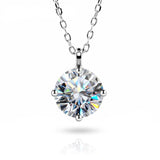 18K White Gold Plated 925 Silver Moissanite Pendant Necklace - Minihomy