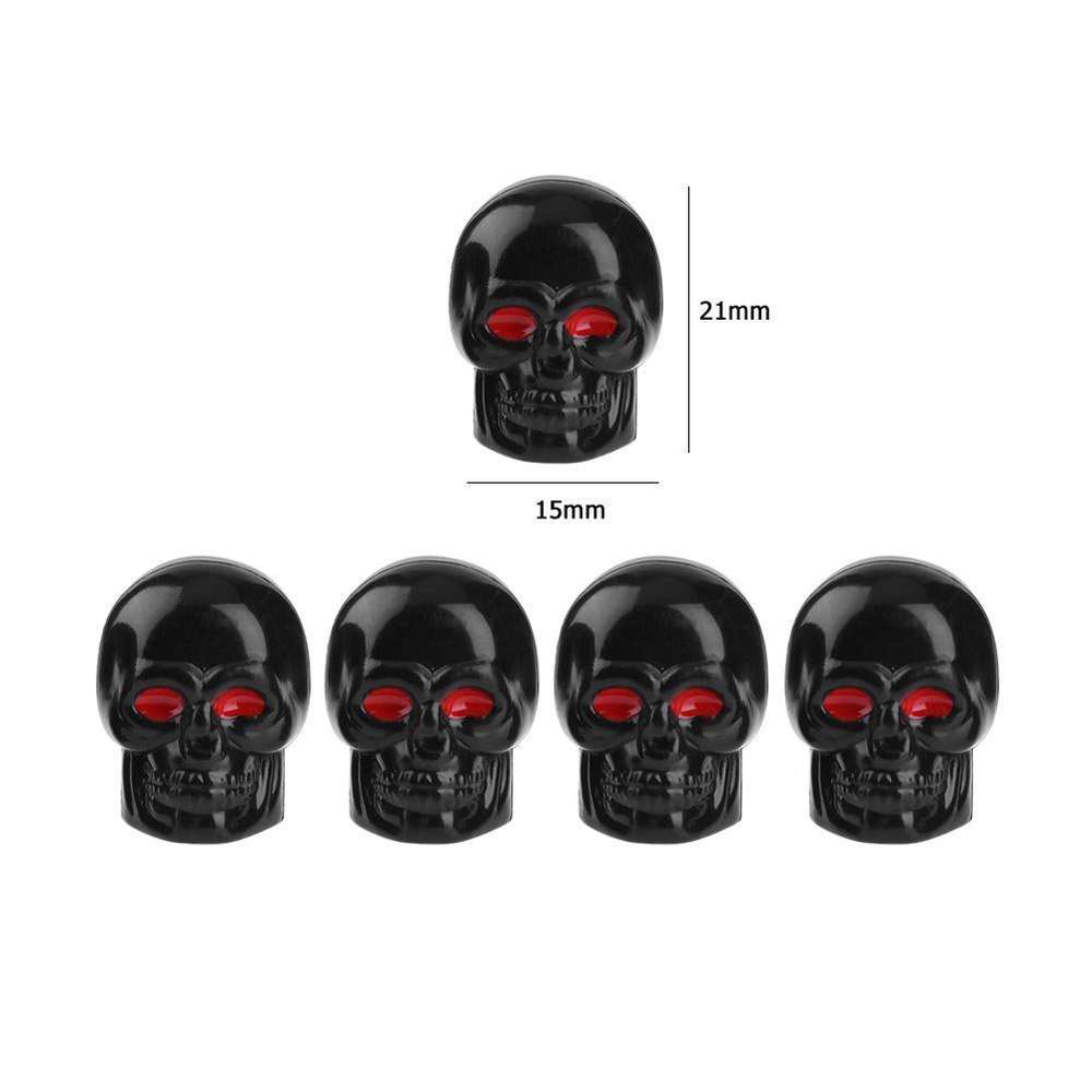 4pcs Universal Black Skull Car Auto Wheel Tire Tyre Valve Stem Caps Dust Covers - Minihomy