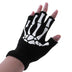 Unisex Adult Halloween Skeleton Skull Half Finger Stretch Gloves