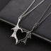 Wing Necklace for Women Men Matching Demon Dragon Wing Love Heart Pendant Necklace