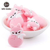 Make Silicone Beads Teething Cartoon Fox Beads Animals - Minihomy