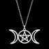 Gothic Pentagram Moon Goddess Wicca Necklace for Women Men - Minihomy